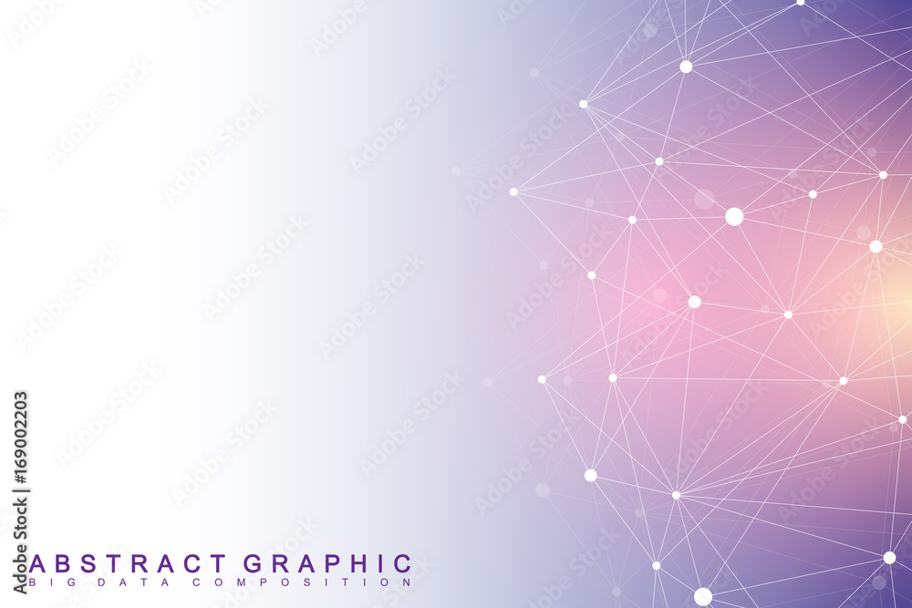 Geometric graphic background molecule and communication. Big data complex with compounds. Perspective backdrop. Minimal array. Digital data visualization. Scientific cybernetic vector illustration. Geometric graphic background molecule and communication. Big data complex with compounds. Perspective backdrop. Minimal array. Digital data visualization. Scientific cybernetic vector illustration.