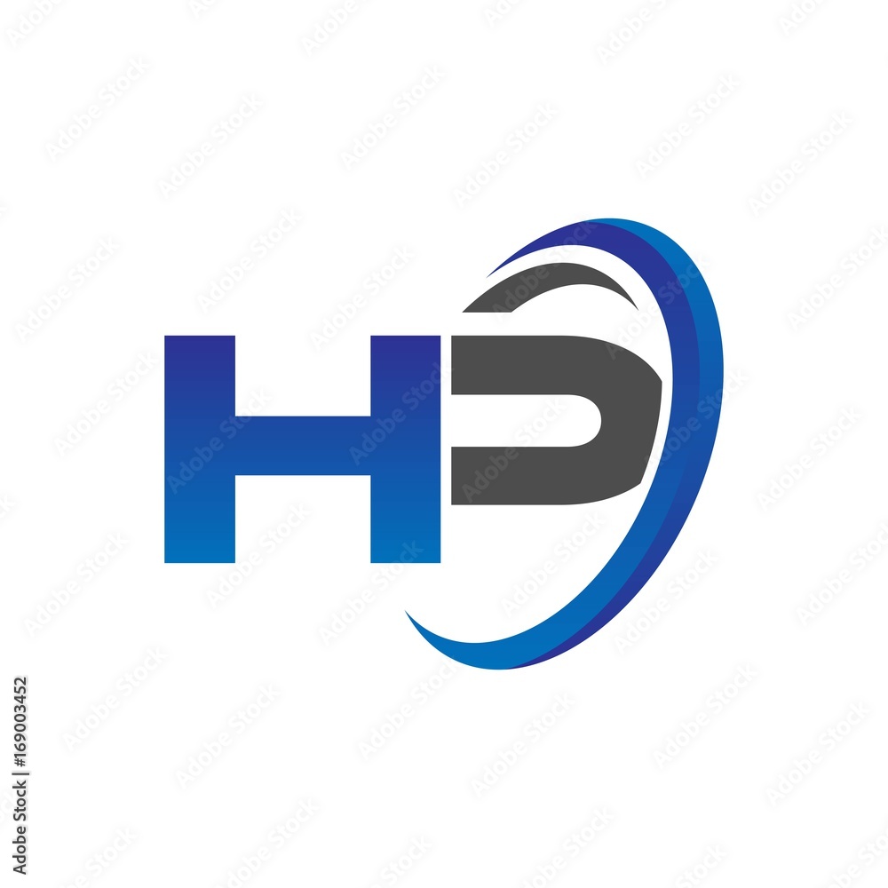 vector modern initial logo letters ha with circle swoosh blue gray vector modern initial logo letters ha with circle swoosh blue gray