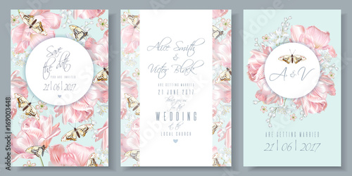 Tulip butterfly cards set 2