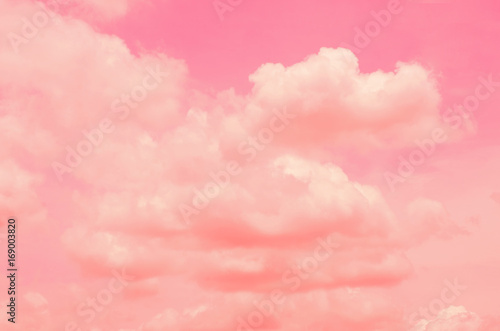 Εκτύπωση καμβά Pink sky background with white clouds