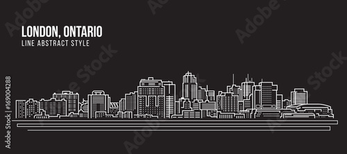 Cityscape Building Line art Vector Illustration design - London ,Ontario