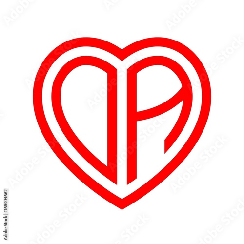 Free Download initial letters logo oa red monogram heart love shape - GFXLoad