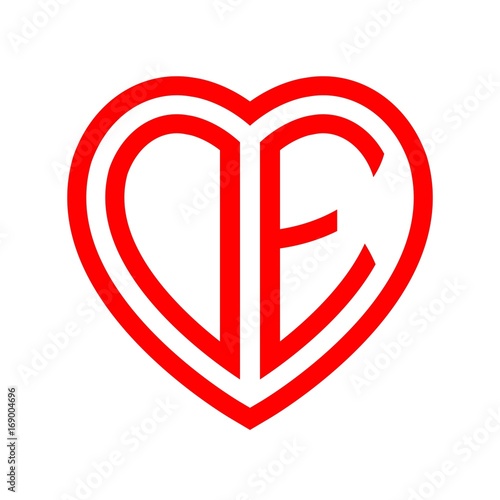 initial letters logo oe red monogram heart love shape Free Download initial letters logo oe red monogram heart love shape - GFXLoad