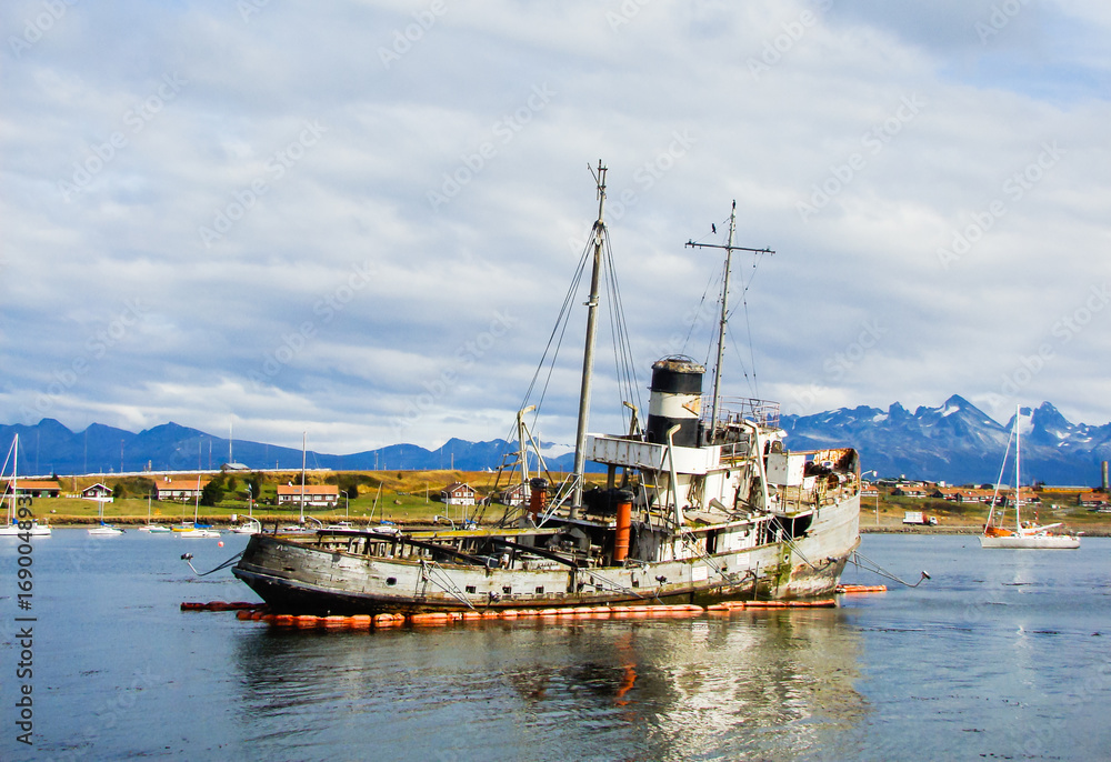 Rusty boat in Ushuaia
