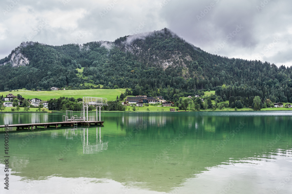 The mountain lake Thiersee in Tyrol, Austria