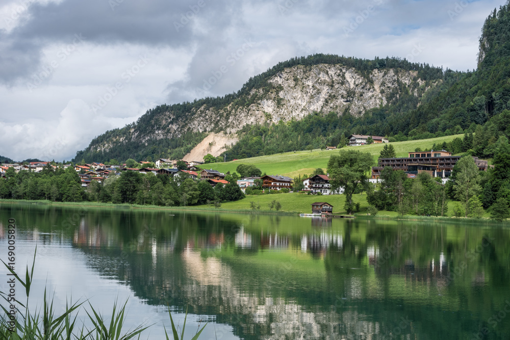 The mountain lake Thiersee in Tyrol, Austria