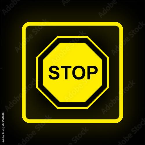 Neon Button App - Stoppschild