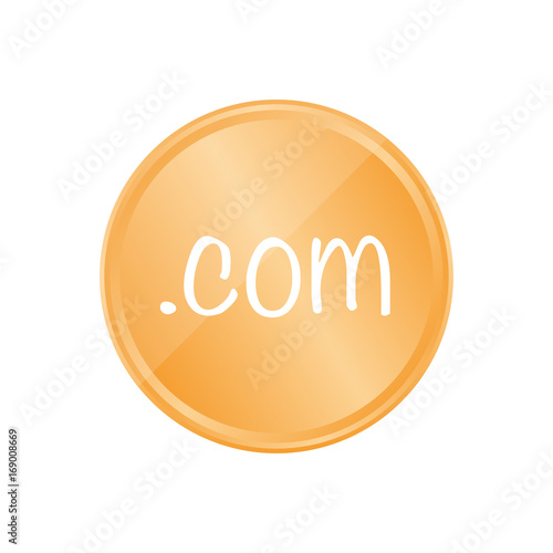 Bronze Münze - .com-Domain kreativ