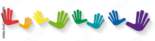 Vector banner teamwork, open hands. Solidarity concept, background