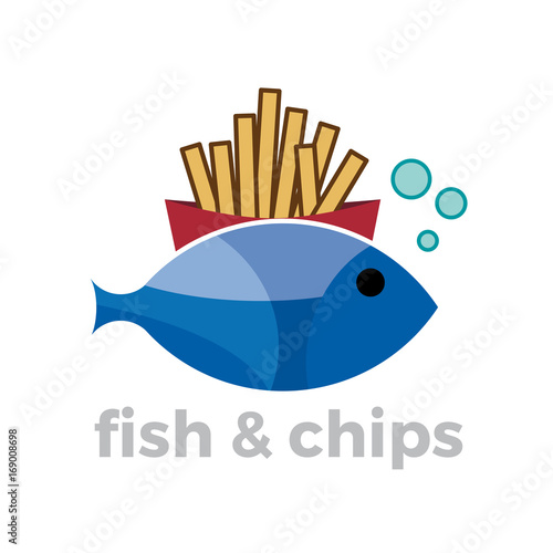 Vector sign seafood restaurant, fish and chips
