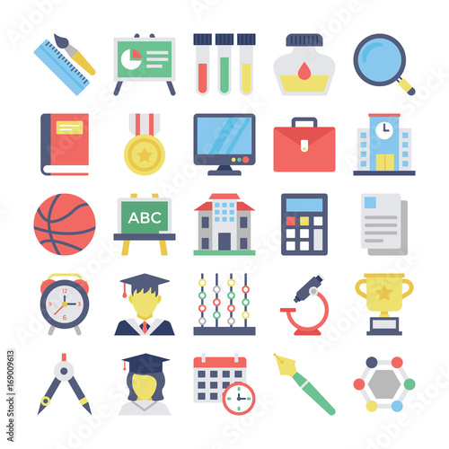 Education Flat Colored Icons 2