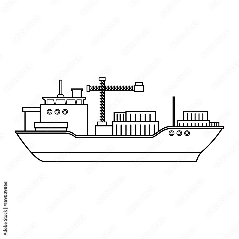 Obraz premium cargo ship icon over white background vector illustration