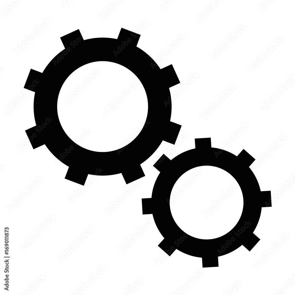 gear wheels icon over white background vector illustration