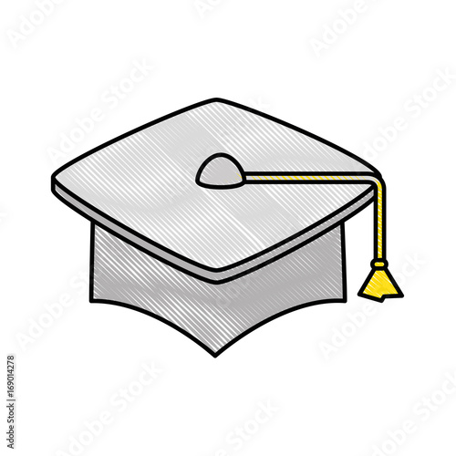 graduation cap icon over white background vector illustration