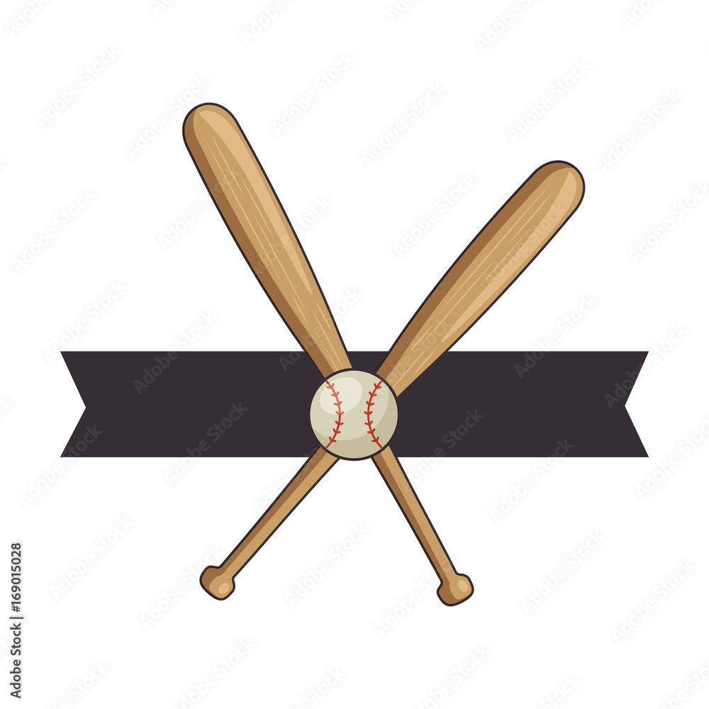 emblem with baseball bats and ball icon over white background colorful design vector illustration emblem with baseball bats and ball icon over white background colorful design vector illustration