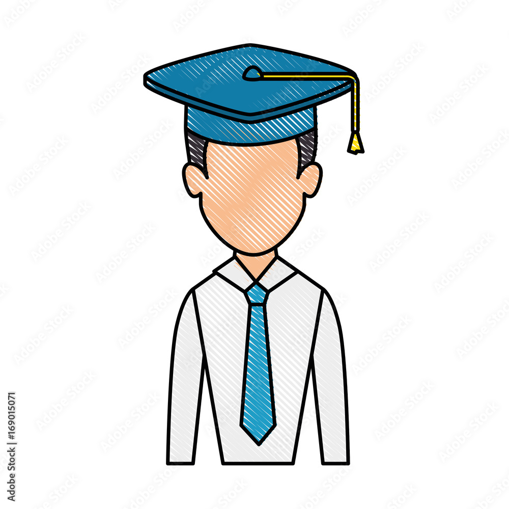 man with graduation cap icon over white background vector illustration man with graduation cap icon over white background vector illustration