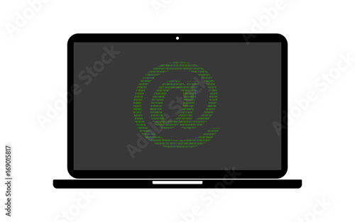 Hacker Laptop At-Symbol