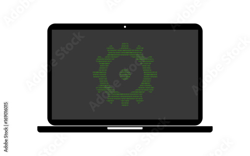 Hacker Laptop Zahnrad wenige Zähne