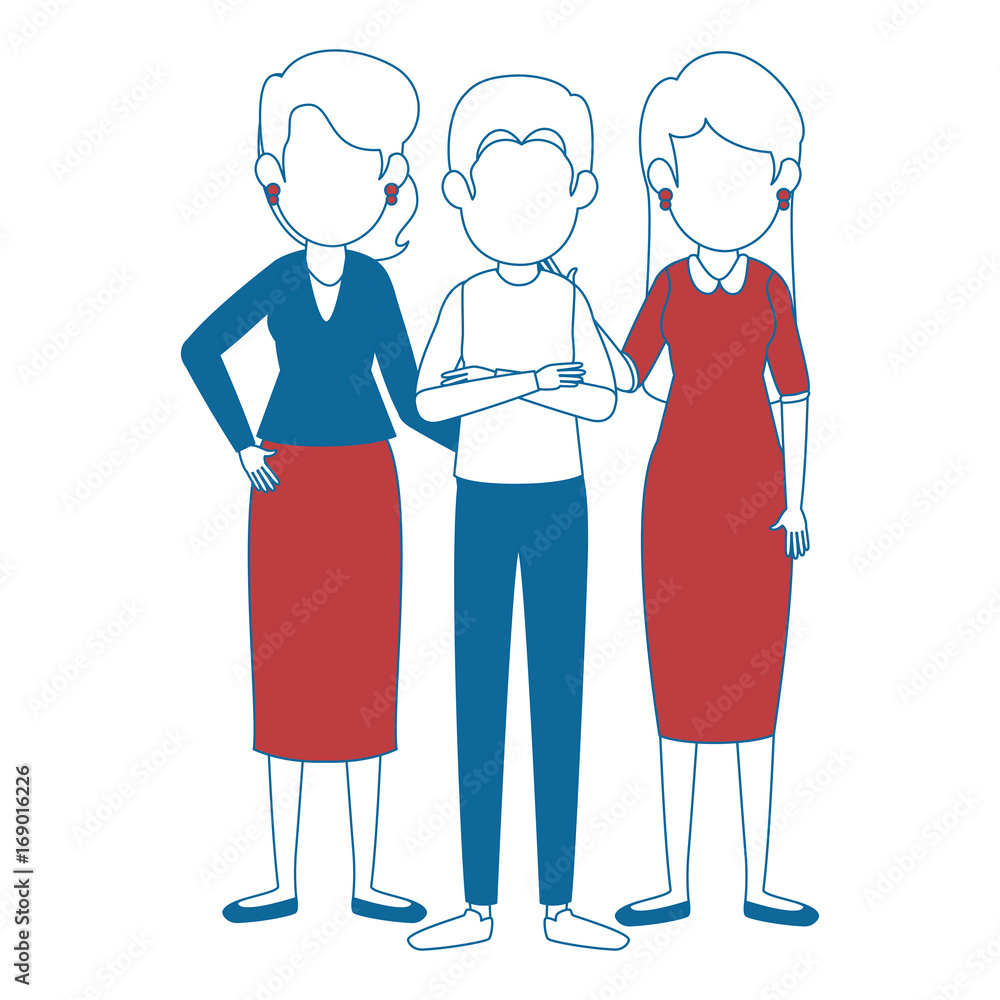 businesspeople standing icon over white background colorful design vector illustration