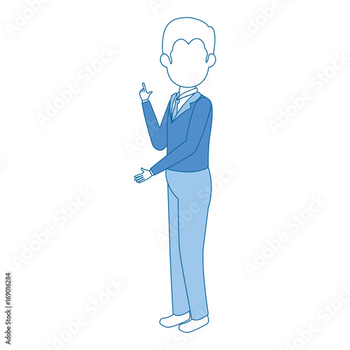 businessman standing icon over white background colorful design vector illustration