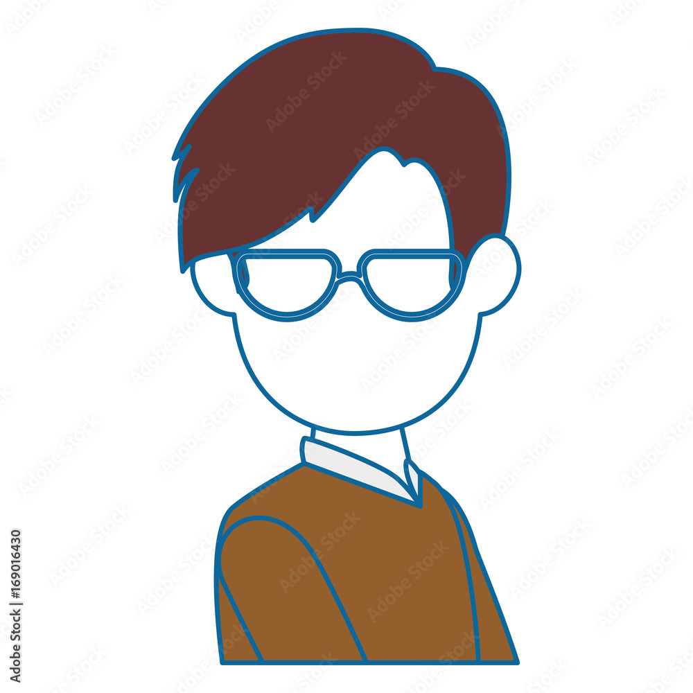 avatar man with glasses icon over white background vector illustration avatar man with glasses icon over white background vector illustration