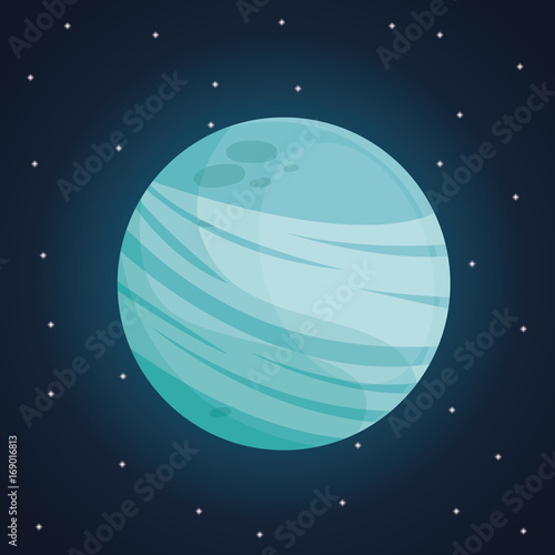 color space landscape background with view uranus planet vector illustration