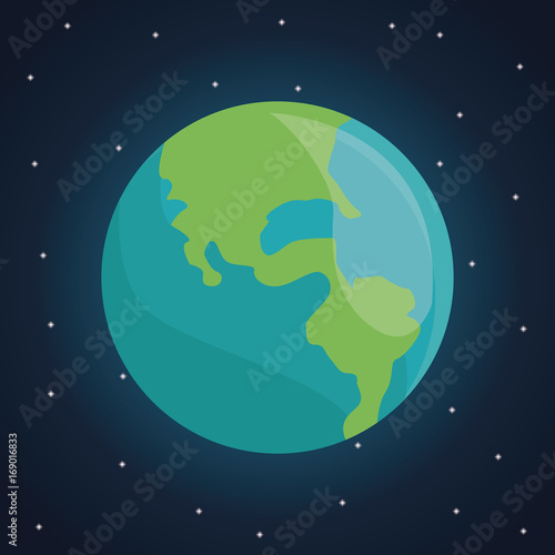 color space landscape background with view earth planet vector illustration