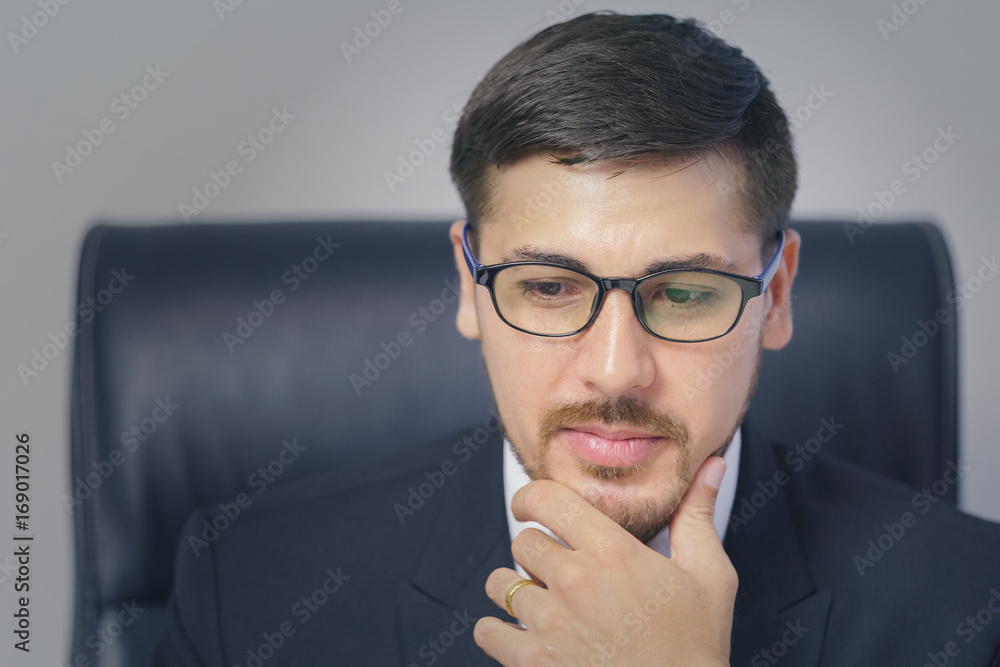 Fotografie Young businessman. Portrait image with work.
