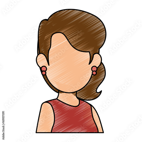 avatar businesswoman icon over white background colorful design vector illustration