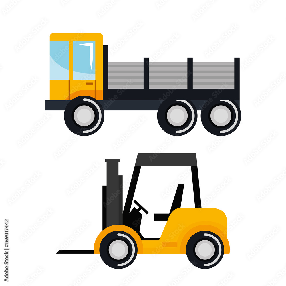 set construction vehicle transport work machine vector illustration set construction vehicle transport work machine vector illustration