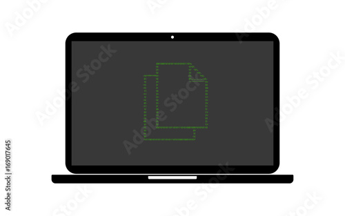 Hacker Laptop Dokument Kopie