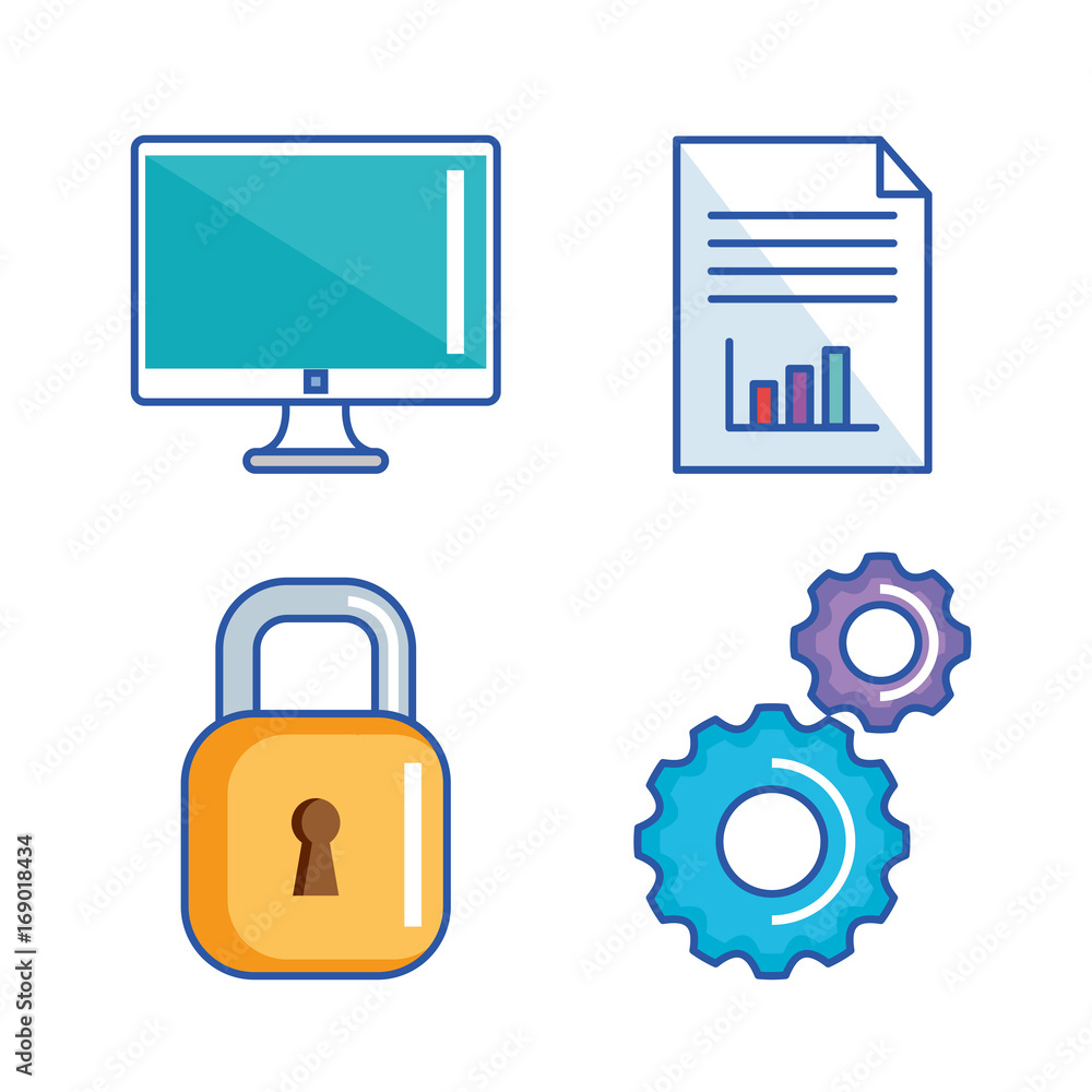 data center server interface information technology vector illustration data center server interface information technology vector illustration