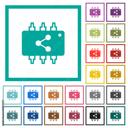Connect hardware flat color icons with quadrant frames