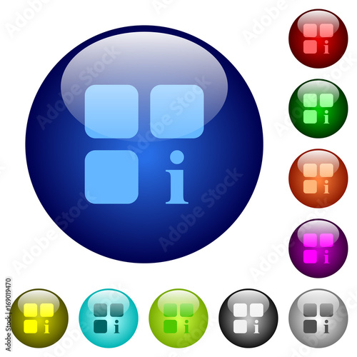 Component information color glass buttons