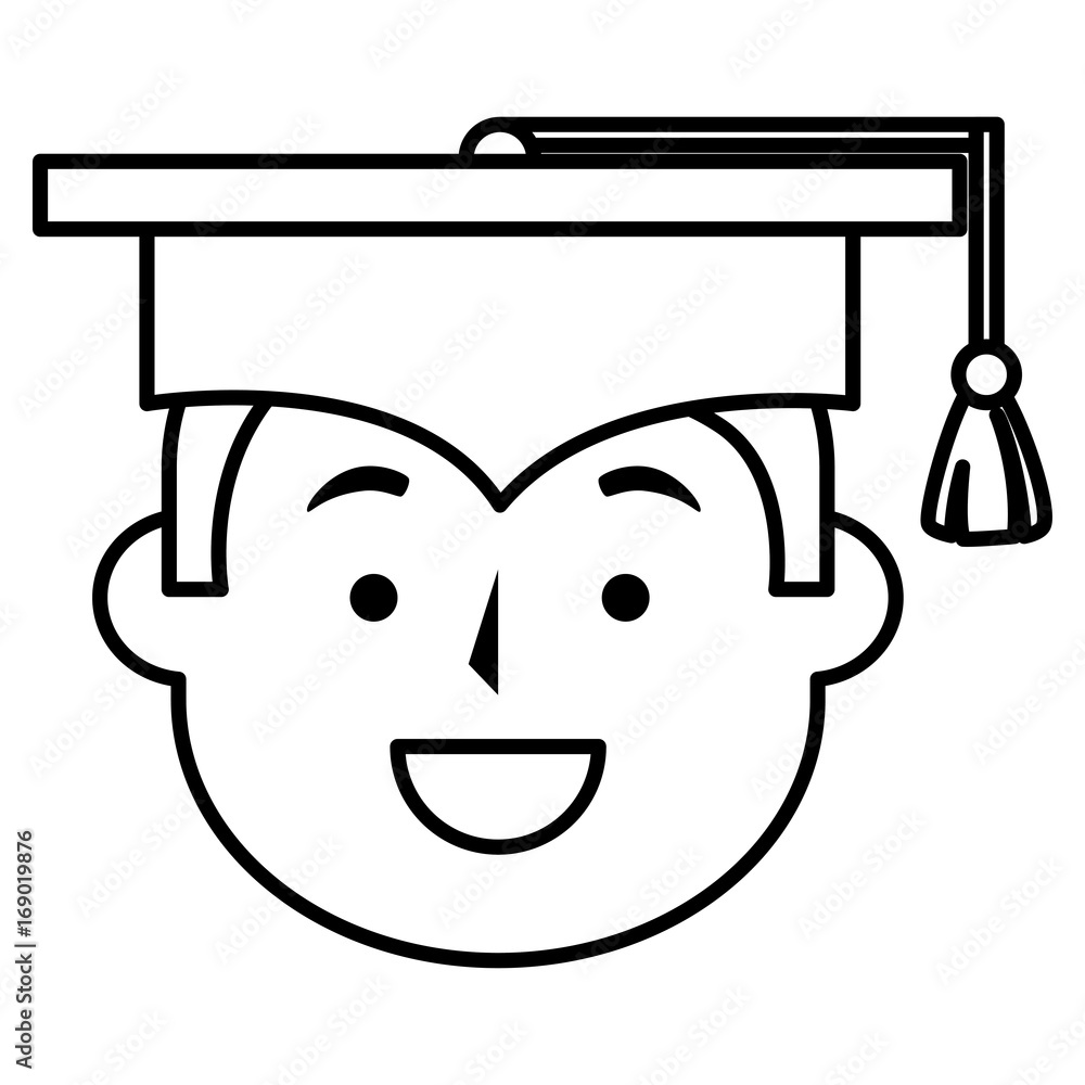 boy graduated avatar character vector illustration design boy graduated avatar character vector illustration design
