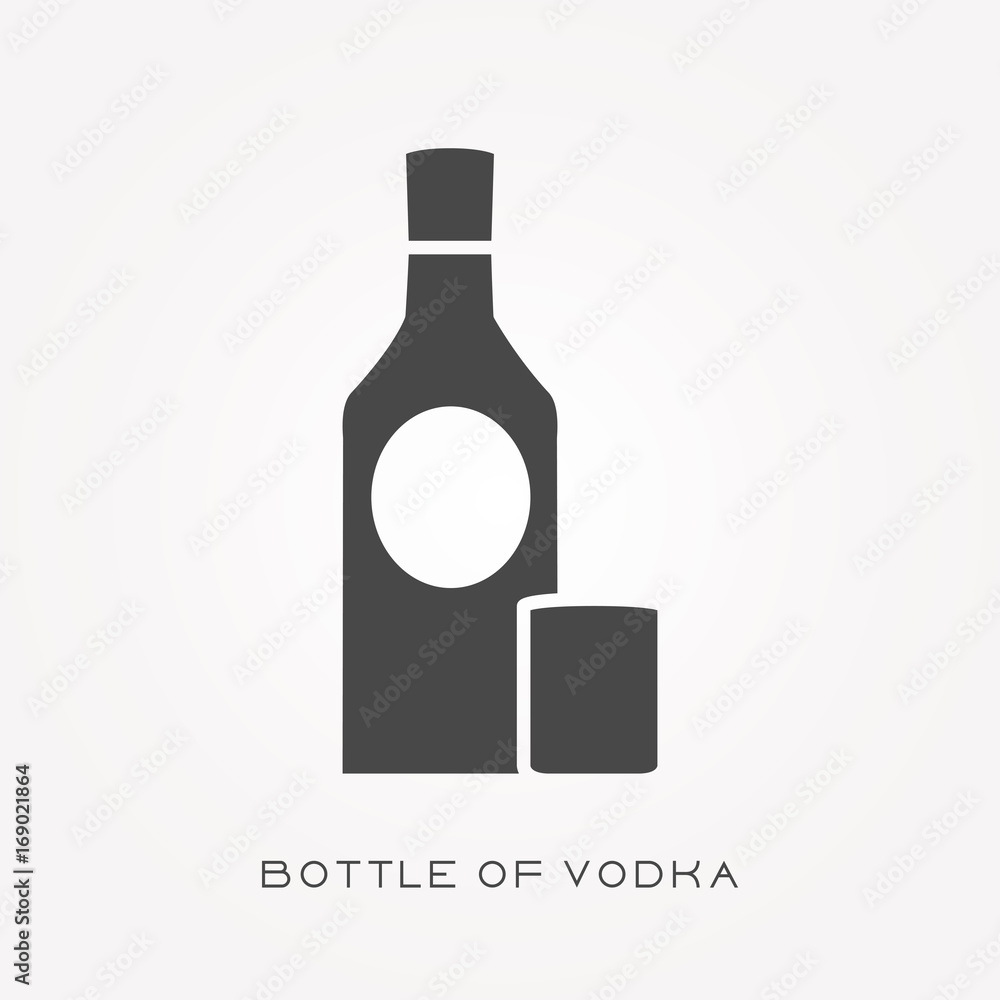 Silhouette icon bottle of vodka Silhouette icon bottle of vodka