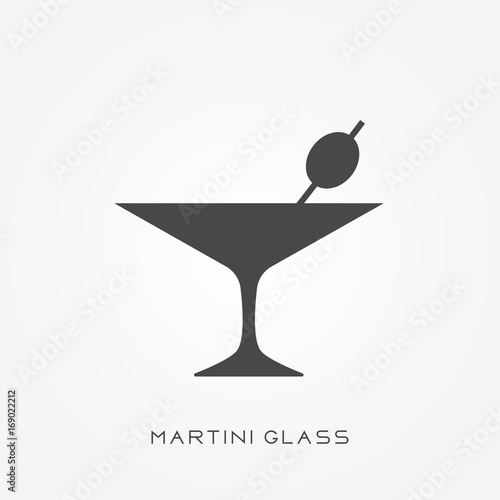 Silhouette icon martini glass