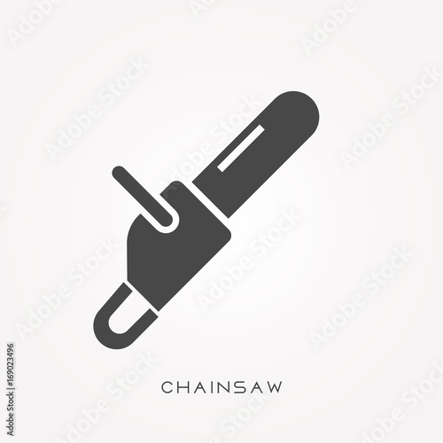 Silhouette icon chainsaw