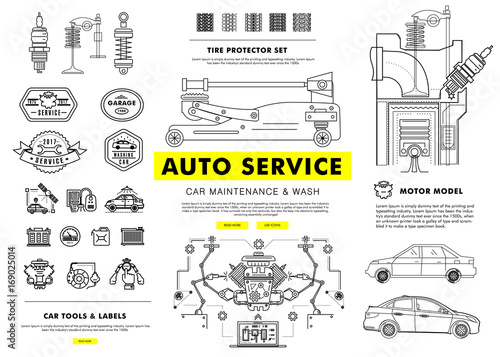 Auto service contour line composition.