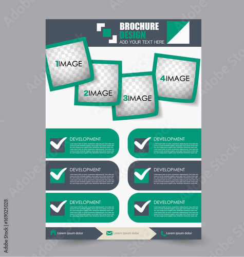 Business brochure template. Flyer design. Annual report cover. Booklet for education, advertisement, presentation, magazine page. a4 size vector illustration.