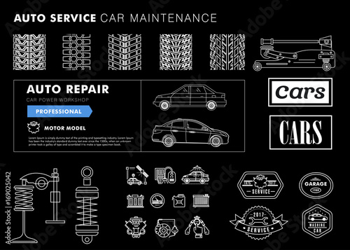 Auto service contour line composition.