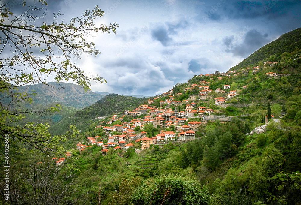 View of Lagadia village located in Peloponnese,Arcadia,Greece