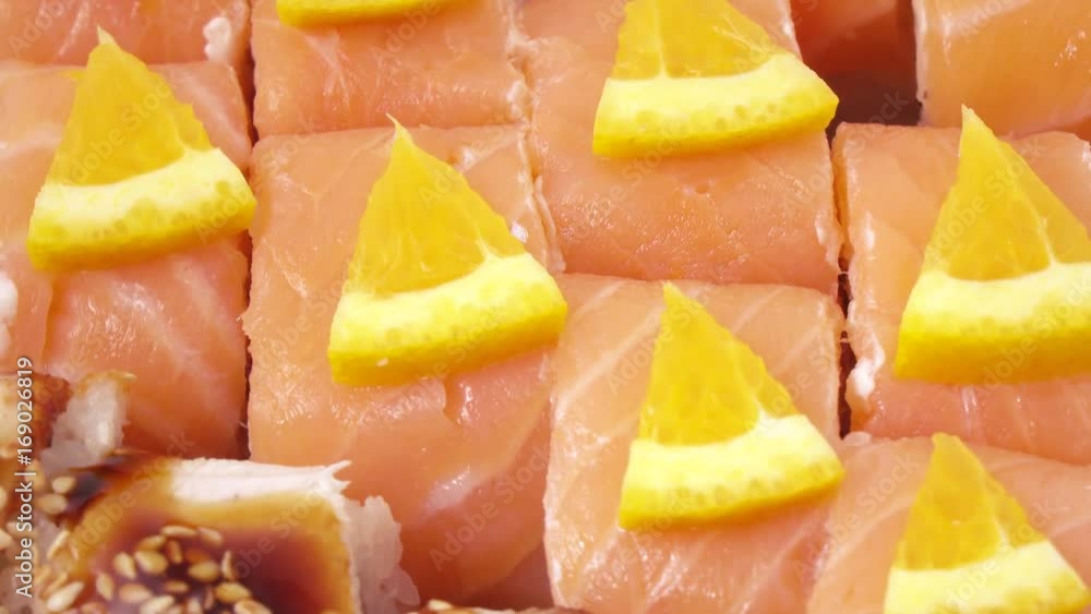 Assorted sushi rotate Assorted sushi rotate