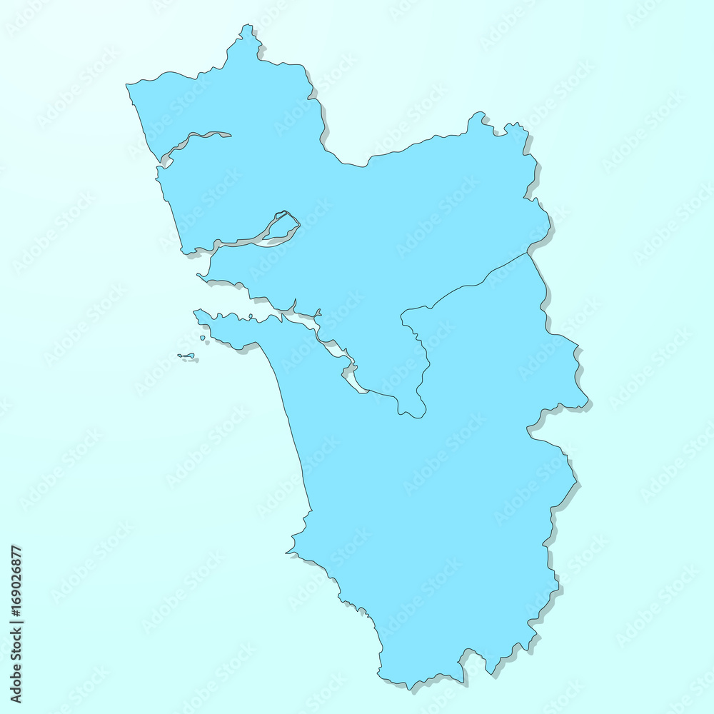 Goa blue map on degraded background vector