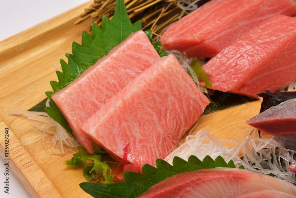 Close up Otoro sashimi, Japanese food