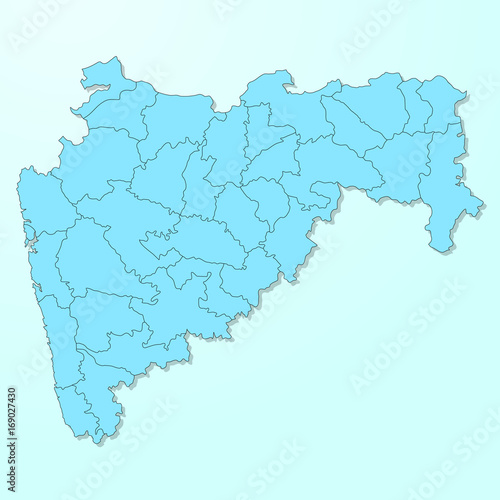 Maharashtra blue map on degraded background vector