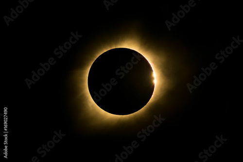 Total Solar Eclipse with Bailey Beads and Prominence