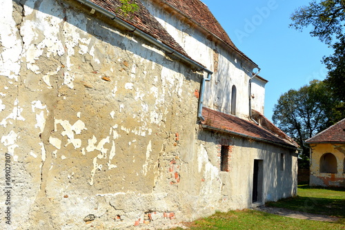 Fortified medieval saxon evangelic church in the village Toarcla, Tartlau, Transylvania, Romania. The settlement was founded by the Saxon colonists in the middle of the 12th century