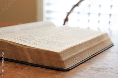 Christian bible reading in the morning