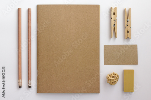 Top view of the brown notebook